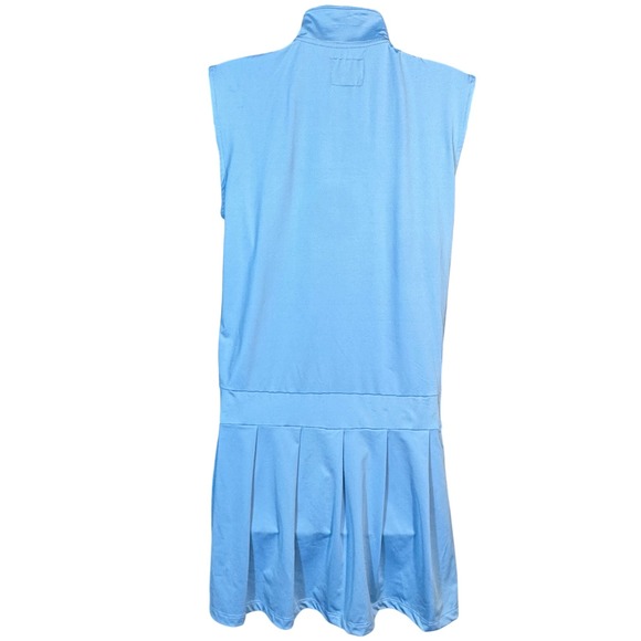 Byrdie Golf Sleeveless Blue Zip Pleated‎ Dress Sz M Tennis Pickleball Activewear - Picture 4 of 12